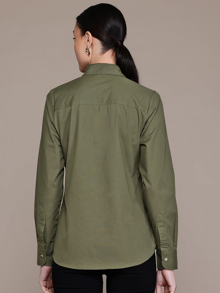 Popnetic Women Smart Pure Cotton Formal Shirt