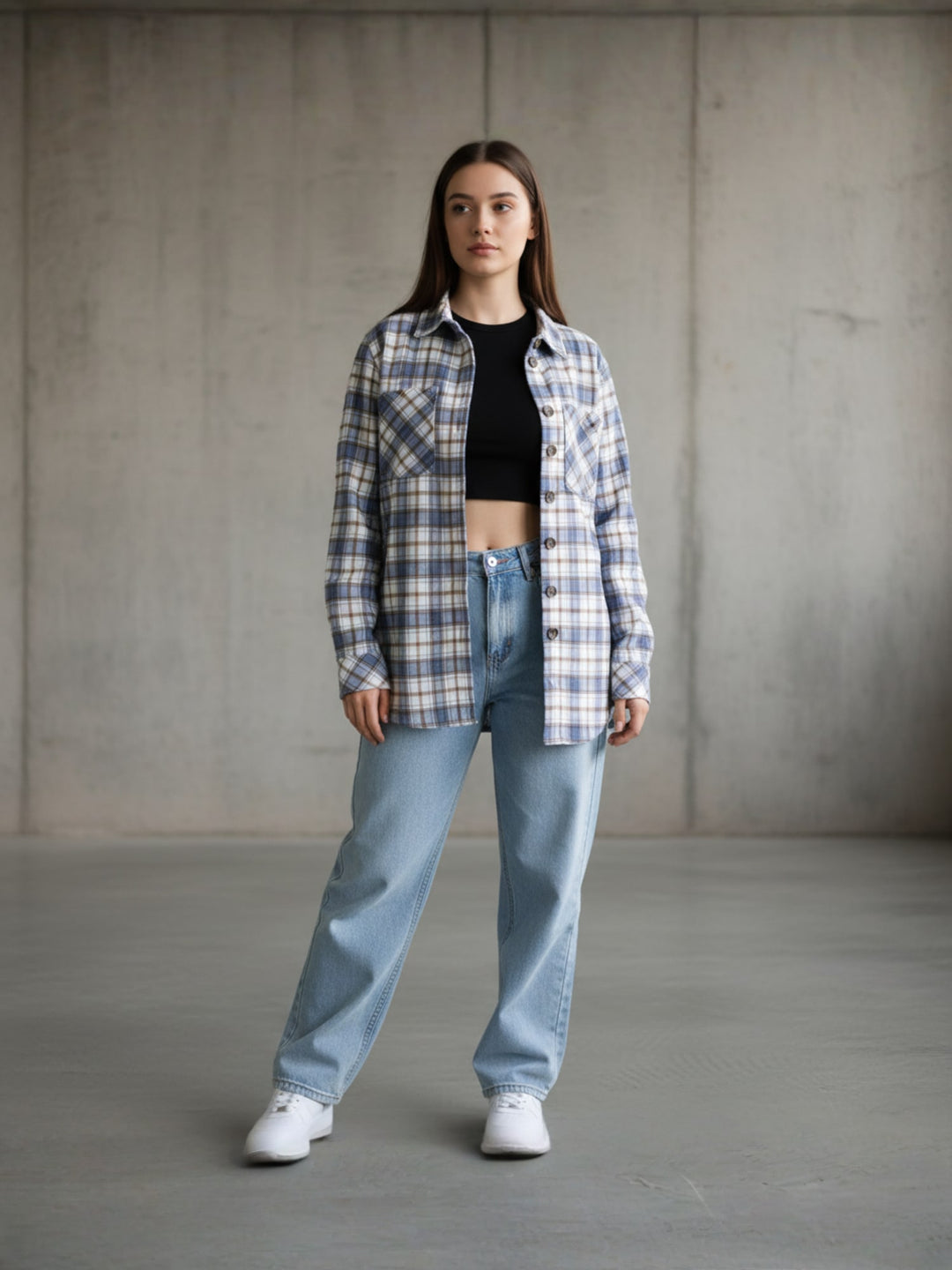 Popnetic Women Checked Casual Shirt