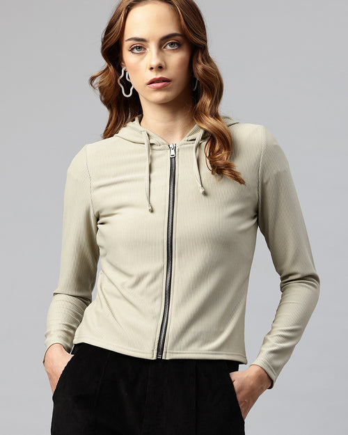 Popnetic Ribbed Hooded Sweatshirt