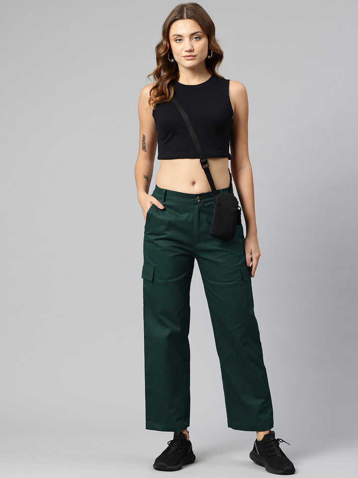 Popnetic Women High-Rise Cargos Trousers