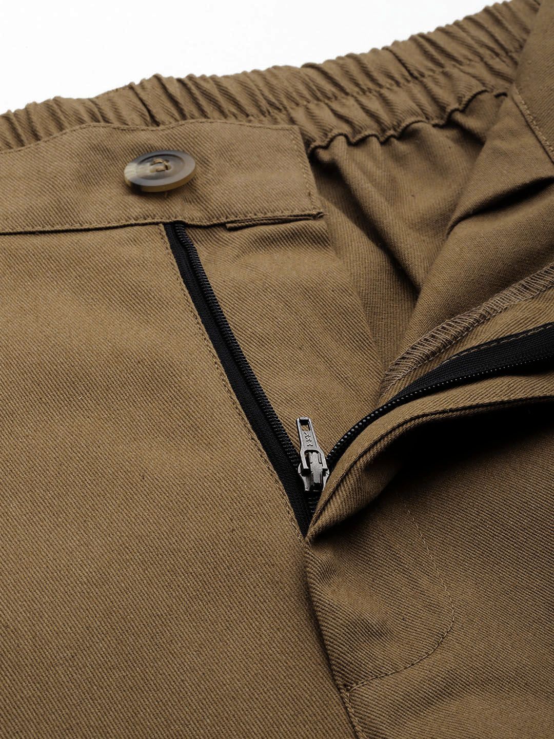 Popnetic Flat-Front High-Rise Pure Cotton Cargos