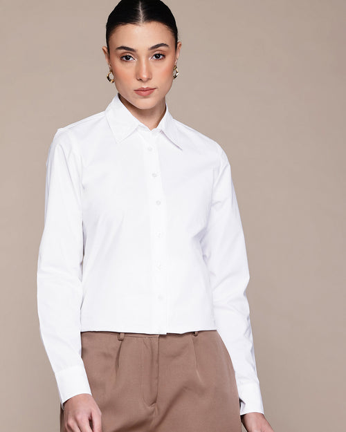 Popnetic Women Smart Pure Cotton Formal Shirt