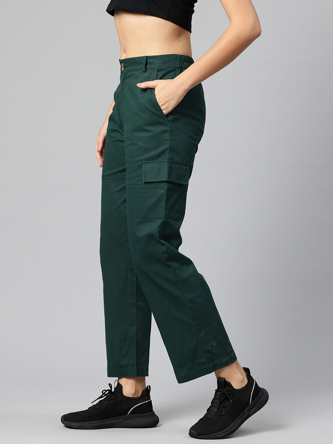 Popnetic Women High-Rise Cargos Trousers