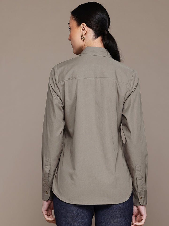 Popnetic Women Smart Pure Cotton Formal Shirt