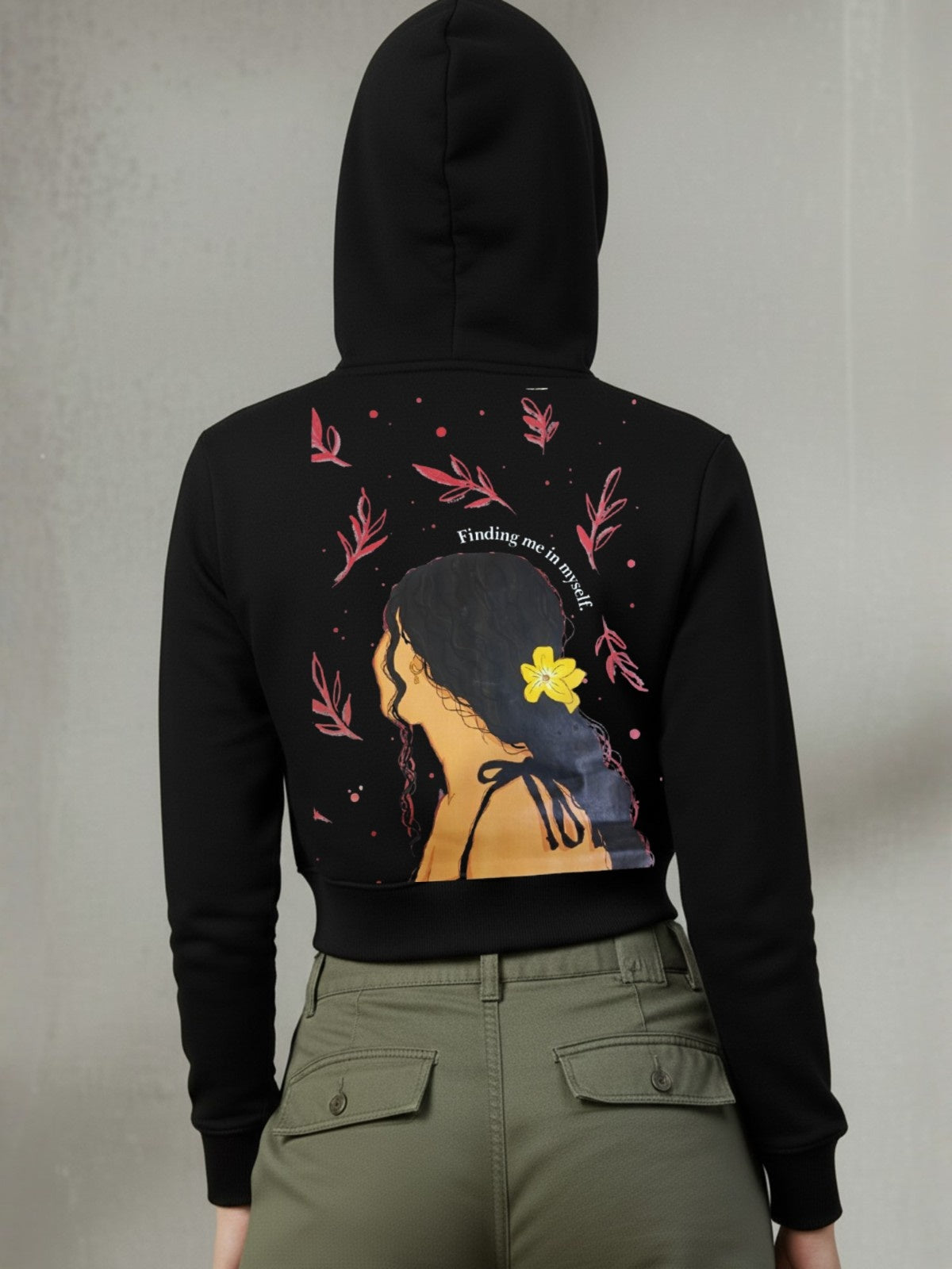 Popnetic Women Printed Hooded Sweatshirt