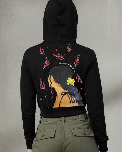 Popnetic Women Printed Hooded Sweatshirt