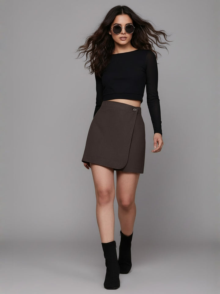 Popnetic Women Pure Cotton Skorts With Side Slit