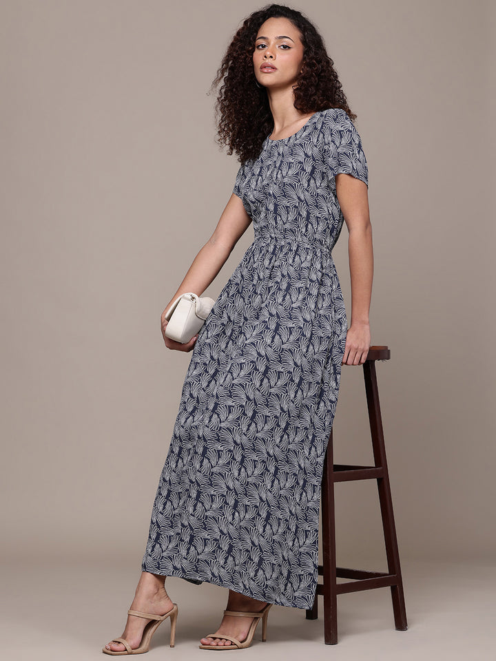 Popnetic Floral Print A-Line Midi Dress