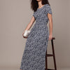 Popnetic Floral Print A-Line Midi Dress