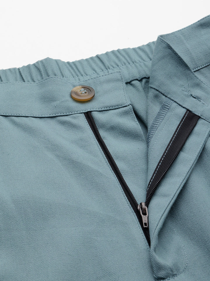 Popnetic High-Rise Pleated Pure Cotton Parallel Trousers