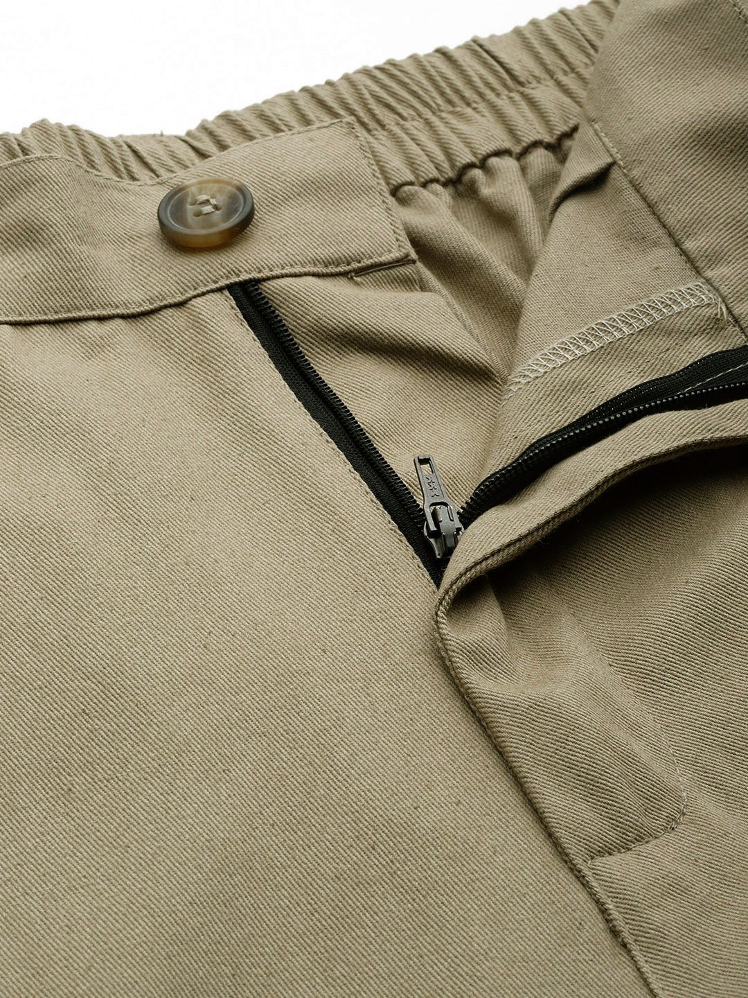 Popnetic Flat-Front High-Rise Pure Cotton Cargos