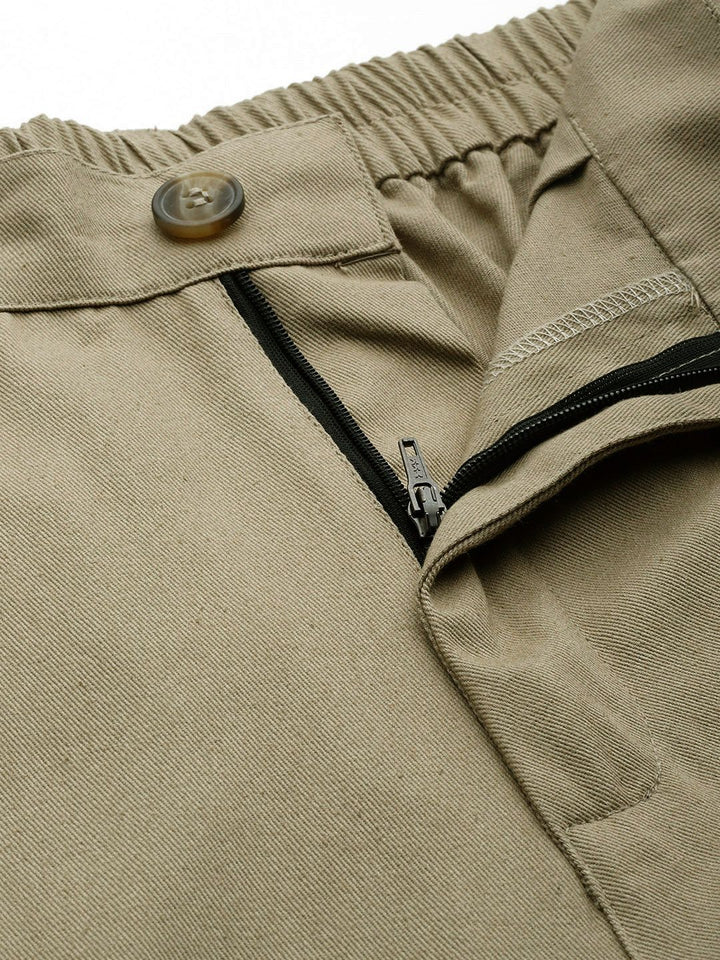 Popnetic Flat-Front High-Rise Pure Cotton Cargos