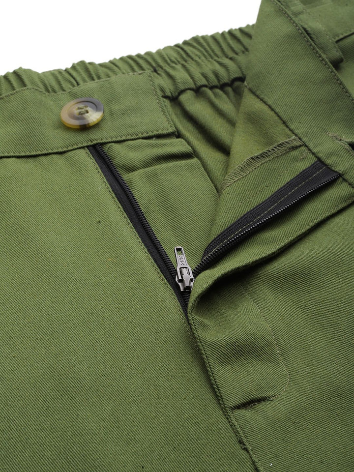 Popnetic Flat-Front High-Rise Pure Cotton Cargos