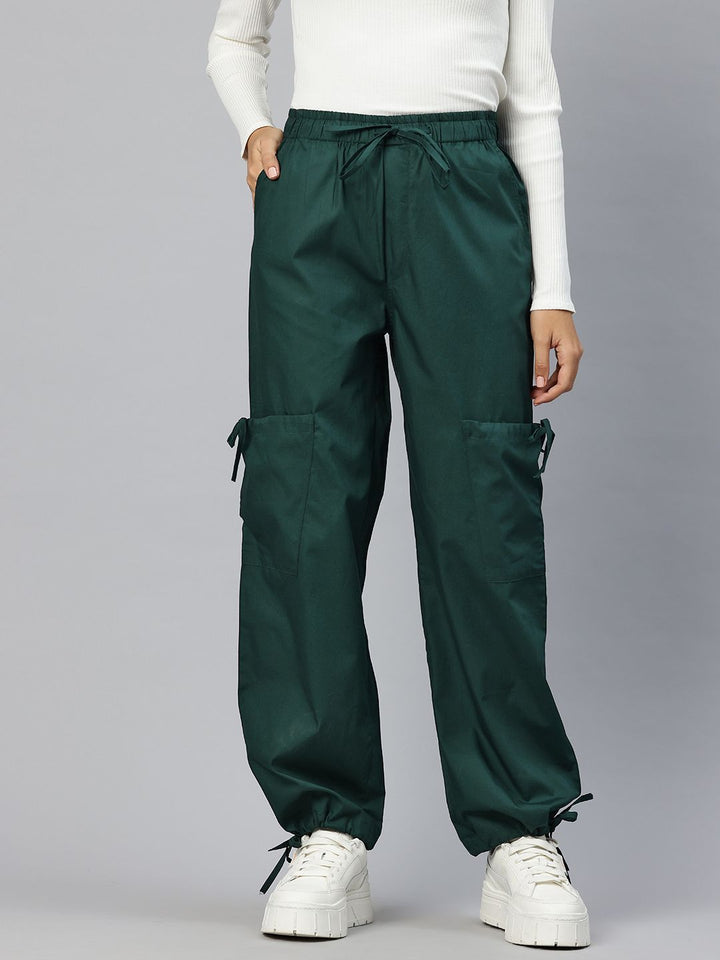 Popnetic Loose Fit High-Rise Pure Cotton Parachute Cargo Trouser