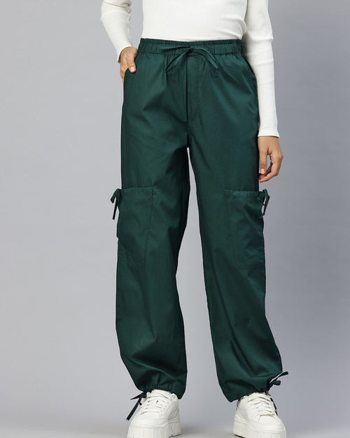 Popnetic Loose Fit High-Rise Pure Cotton Parachute Cargo Trouser