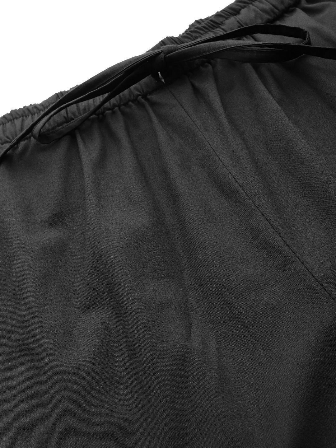 Popnetic Women Colourblocked High-Rise Pure Cotton Wide Leg Fit Parachute Trousers