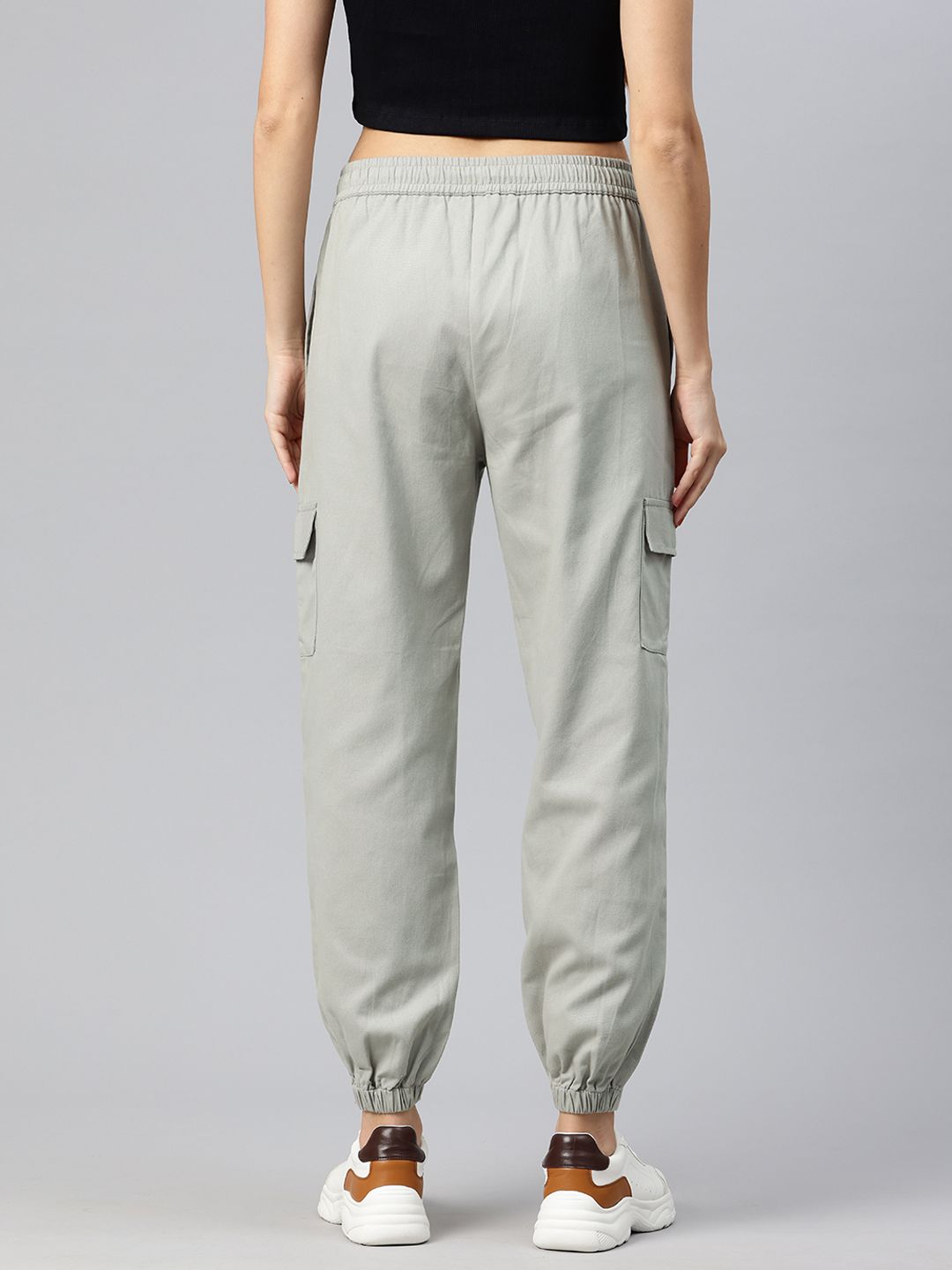 Popnetic High-Rise Pure Cotton Cargo Joggers
