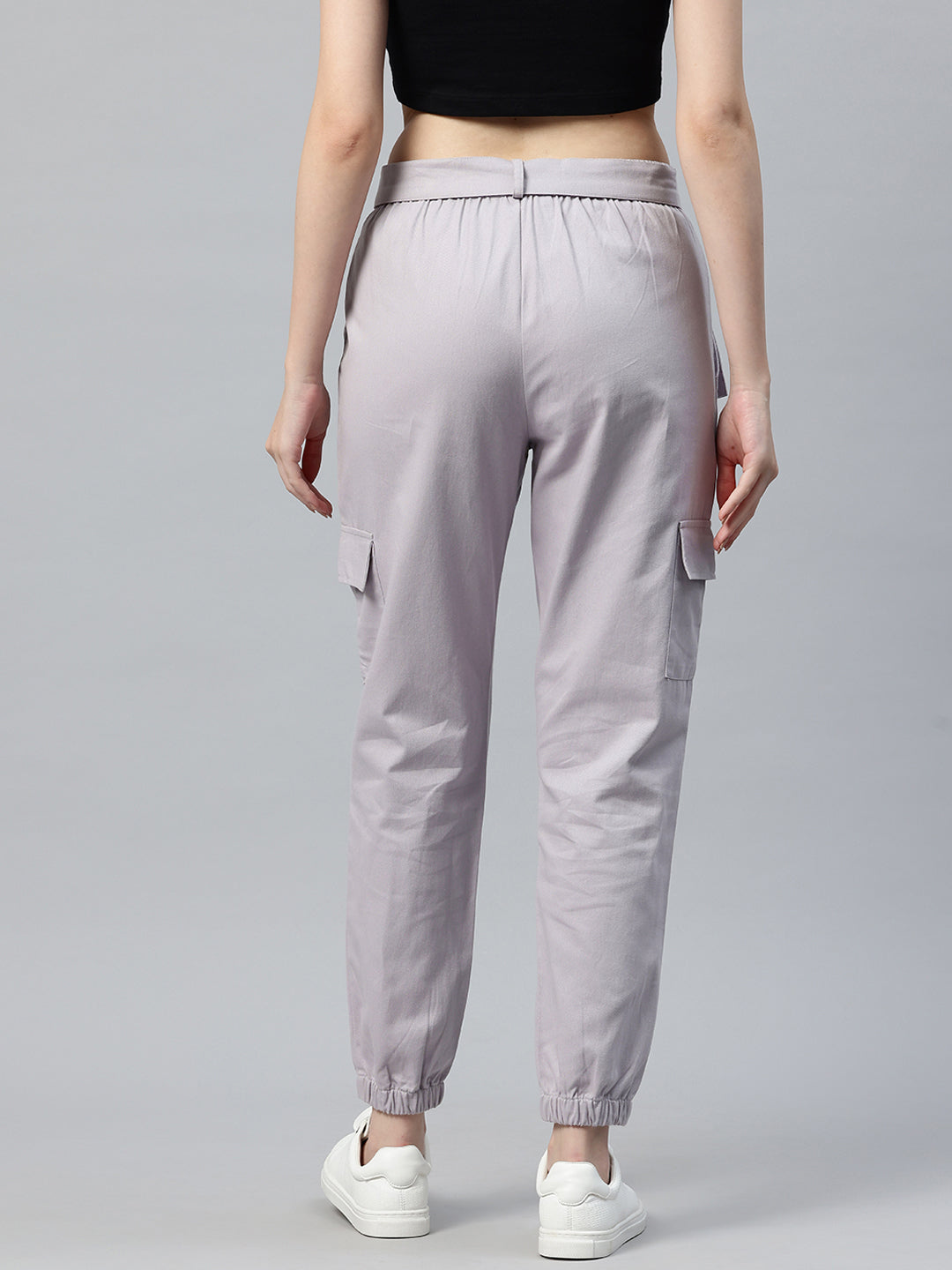 Popnetic High-Rise Pure Cotton Cargo Trousers