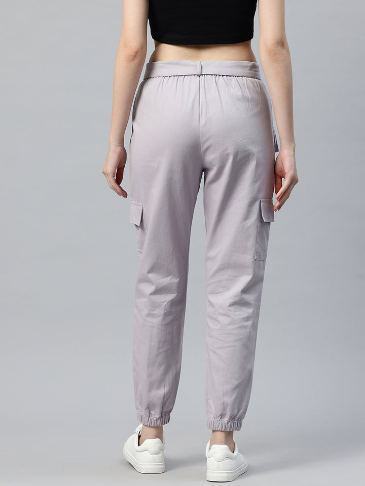 Popnetic High-Rise Pure Cotton Cargo Trousers