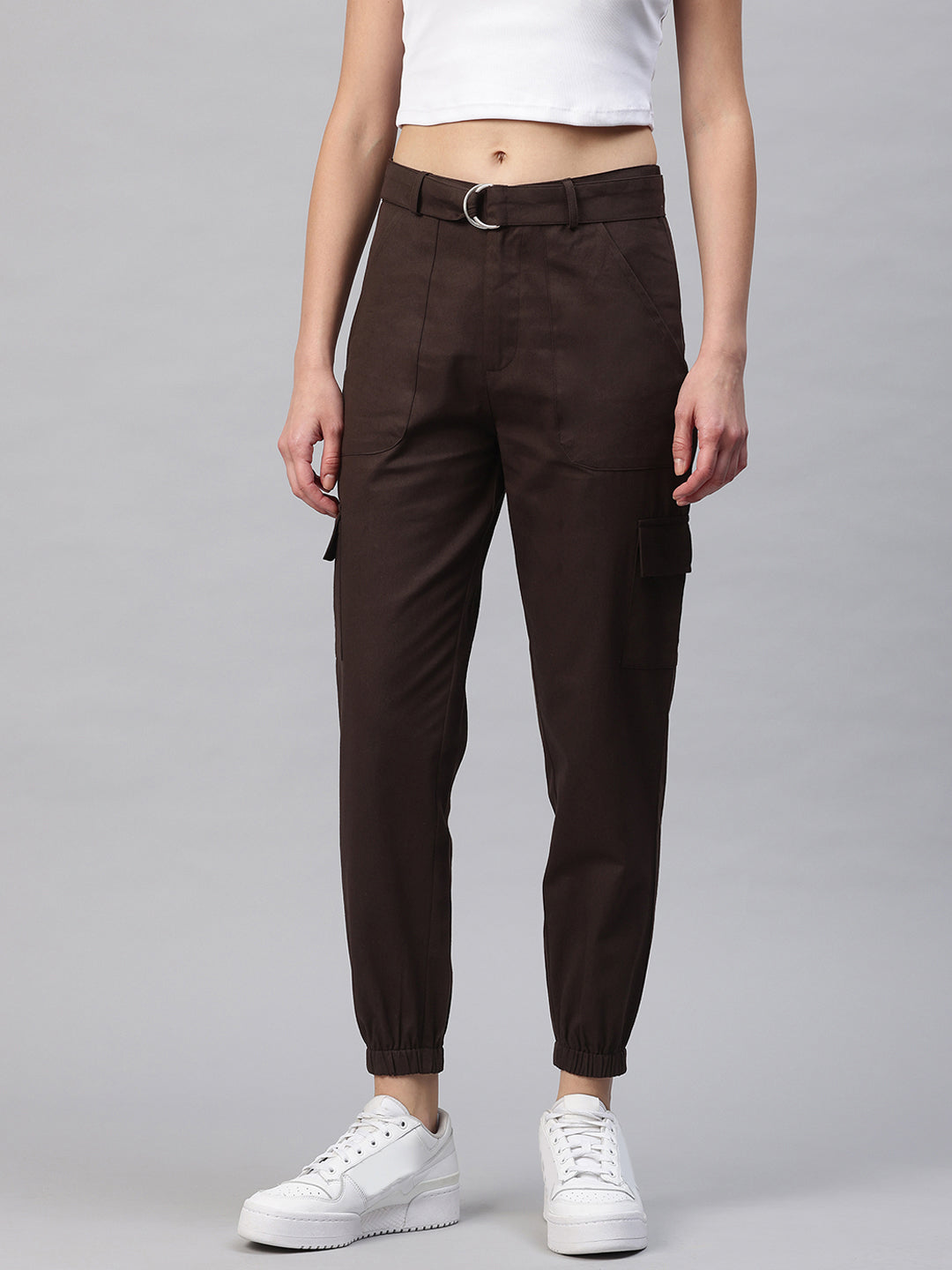 Popnetic Women High-Rise Cargos Trousers