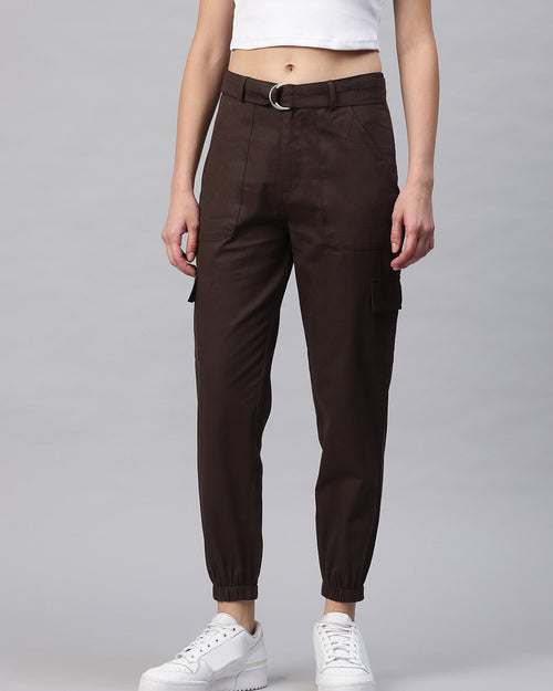 Popnetic Women High-Rise Cargos Trousers