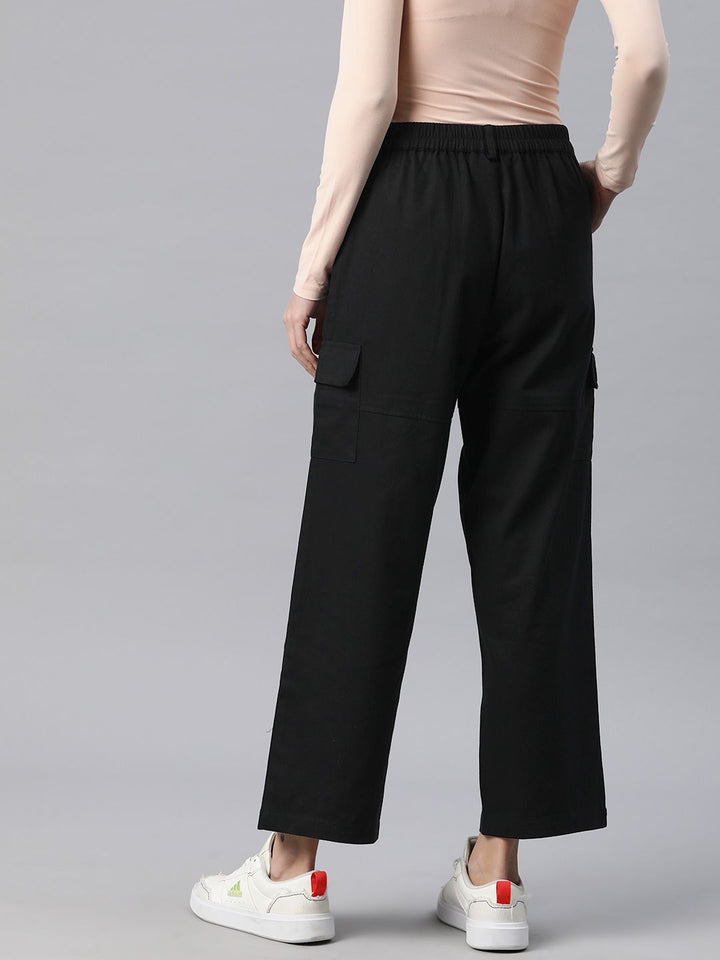 Popnetic Flat-Front High-Rise Pure Cotton Cargos