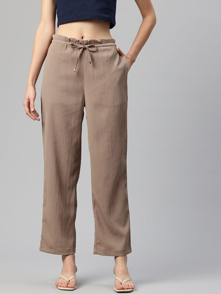 Popnetic Textured High-Rise Trousers