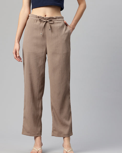 Popnetic Textured High-Rise Trousers