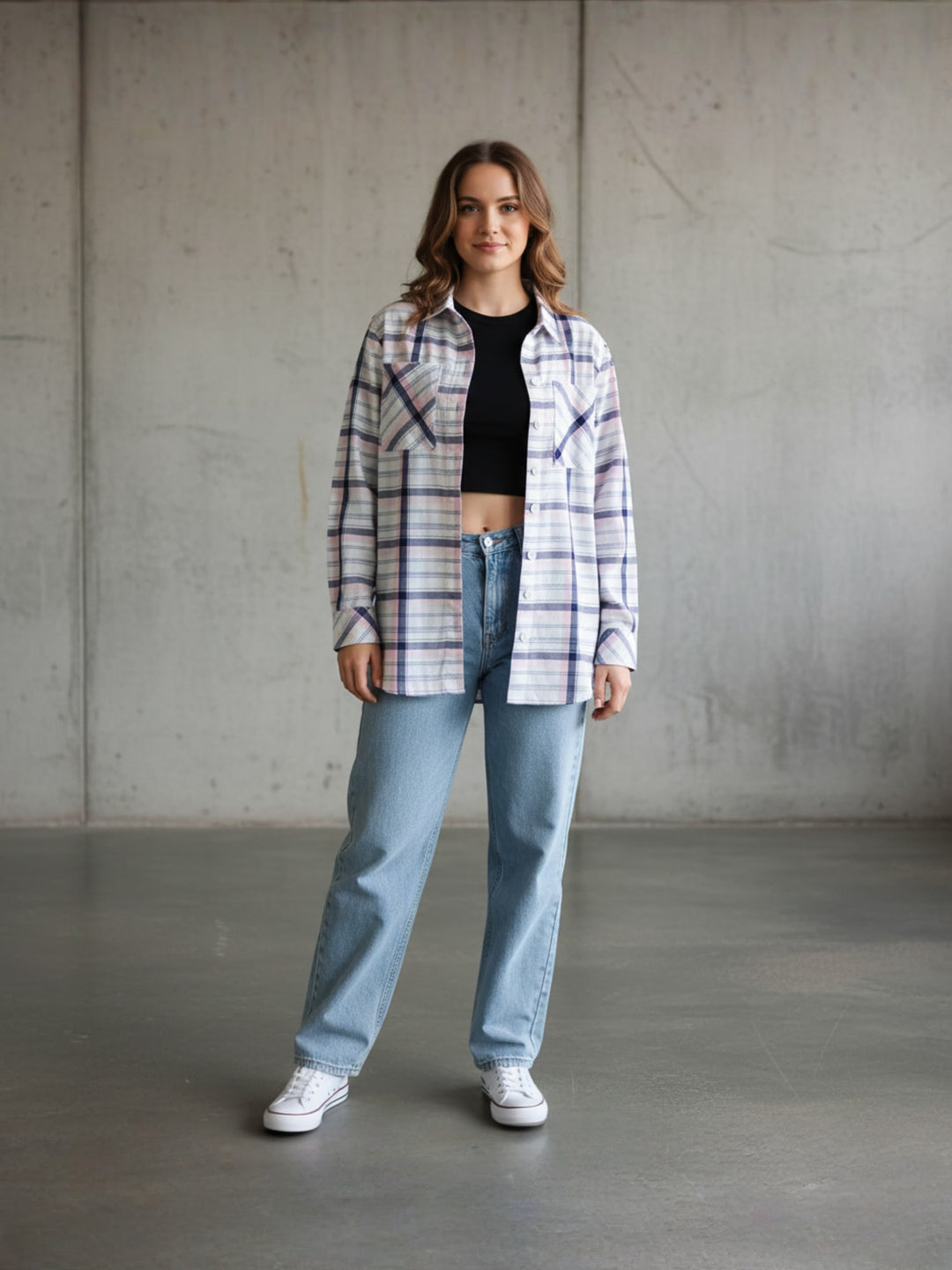 Popnetic Women Tartan Checks Checked Casual Shirt
