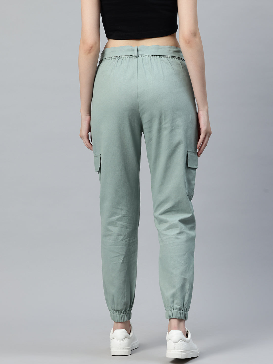 Popnetic High-Rise Pure Cotton Cargo Trousers