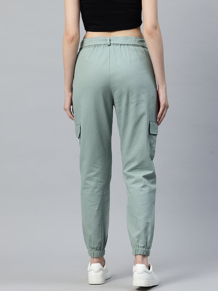 Popnetic High-Rise Pure Cotton Cargo Trousers