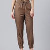 Popnetic Women Pure Cotton High-Rise Joggers Trousers