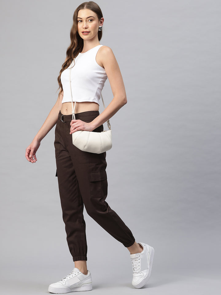 Popnetic Women High-Rise Cargos Trousers