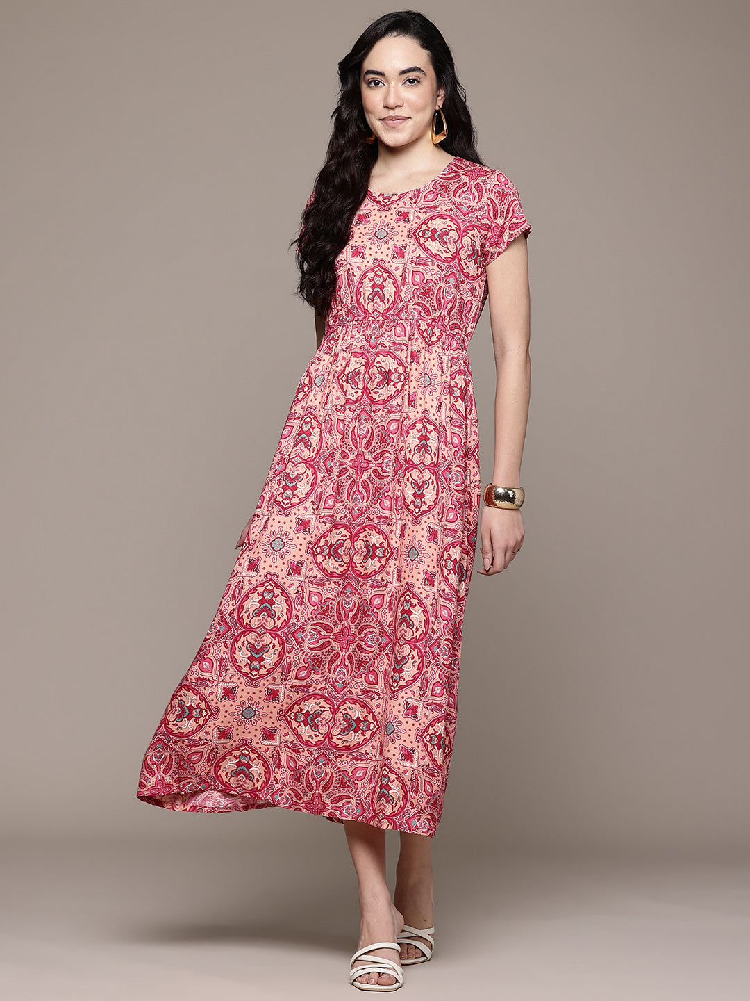 Popnetic Paisley Print A-Line Midi Dress