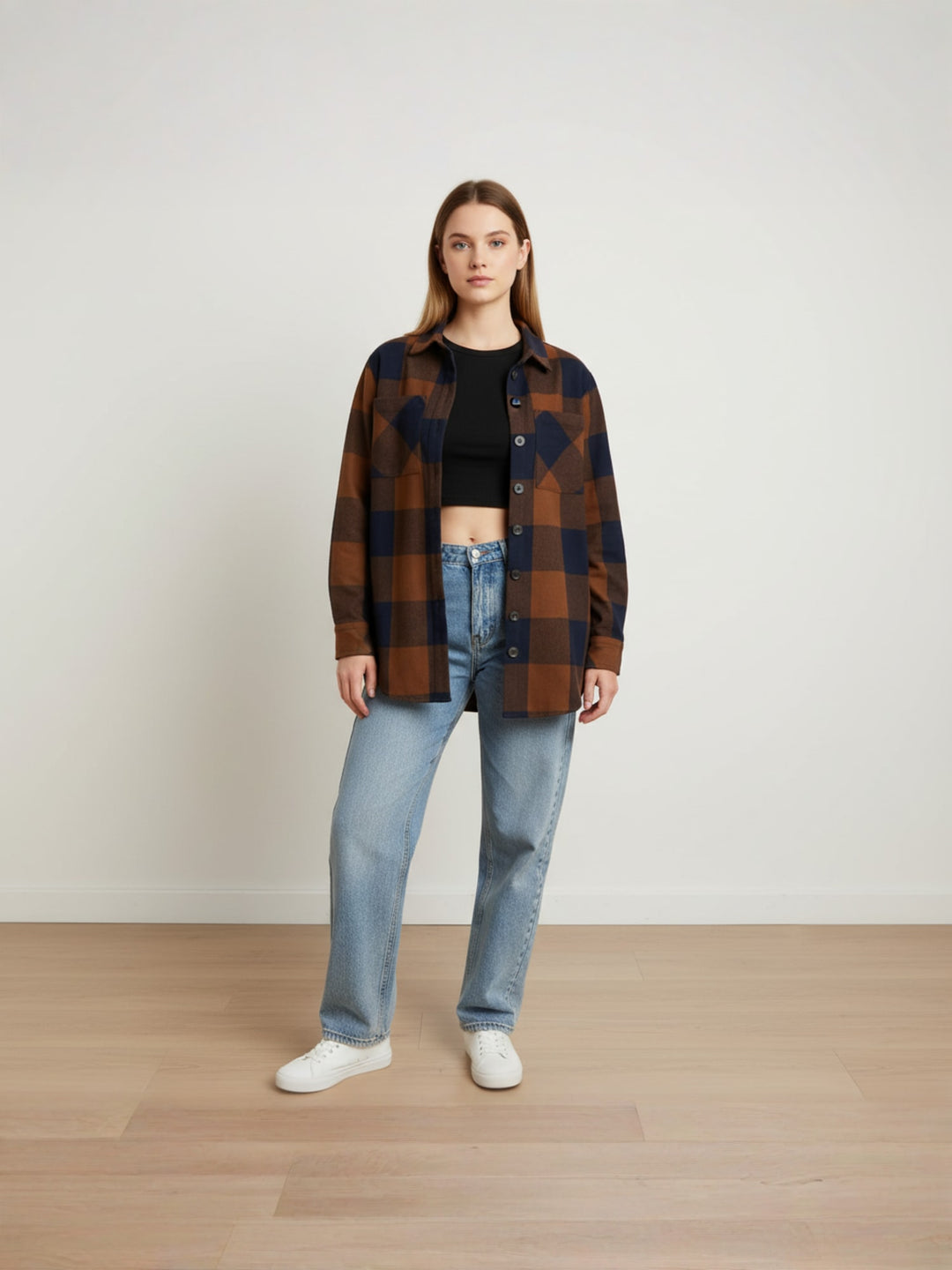 Popnetic Women Buffalo Checks Checked Casual Shirt