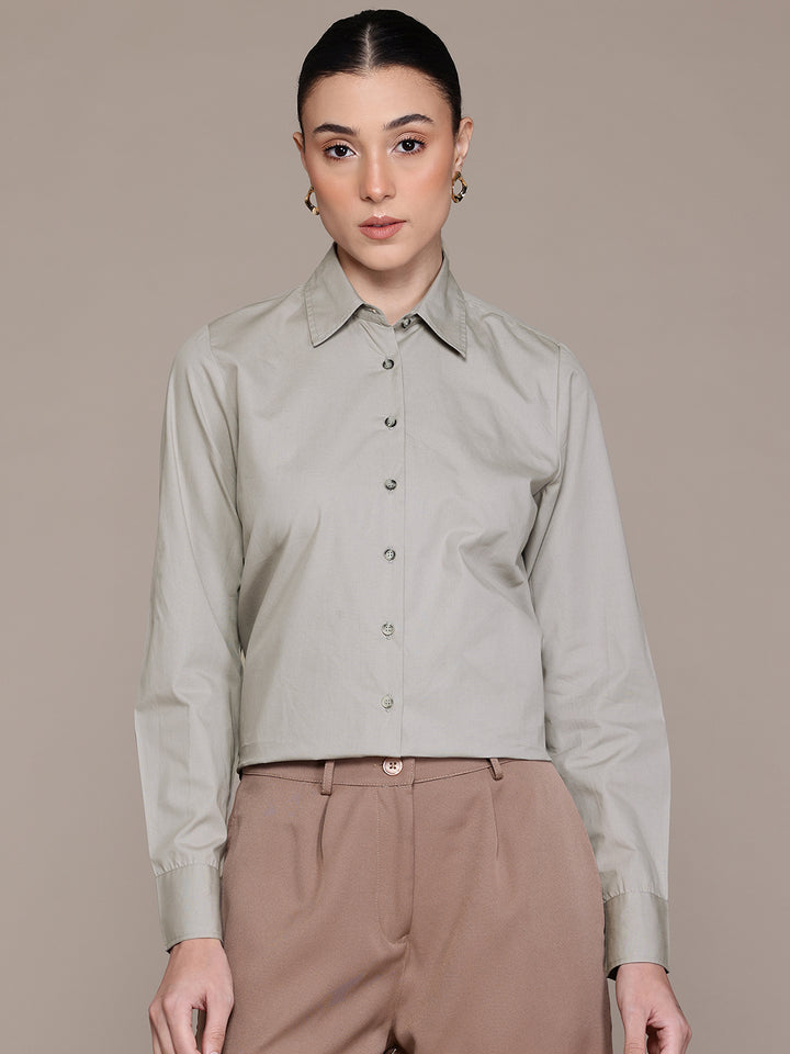 Popnetic Women Smart Pure Cotton Formal Shirt