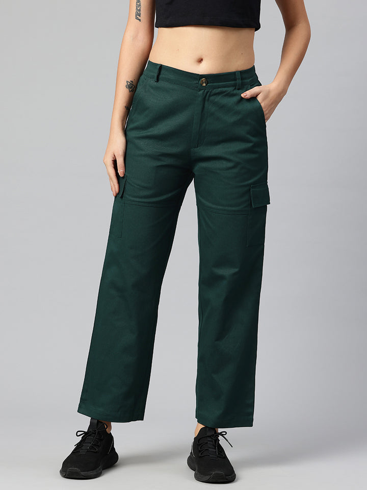 Popnetic Women High-Rise Cargos Trousers