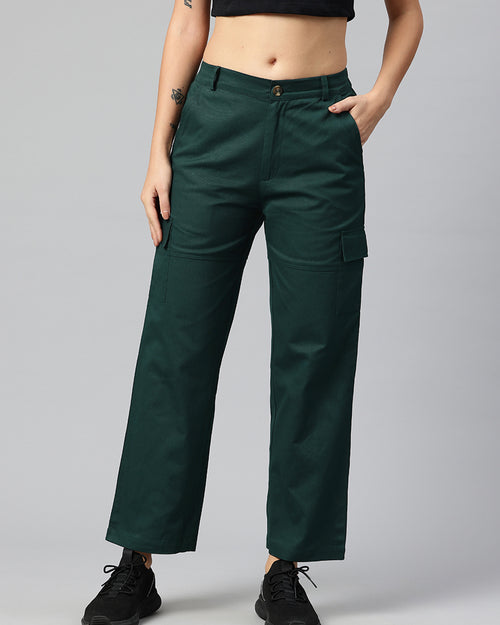 Popnetic Women High-Rise Cargos Trousers