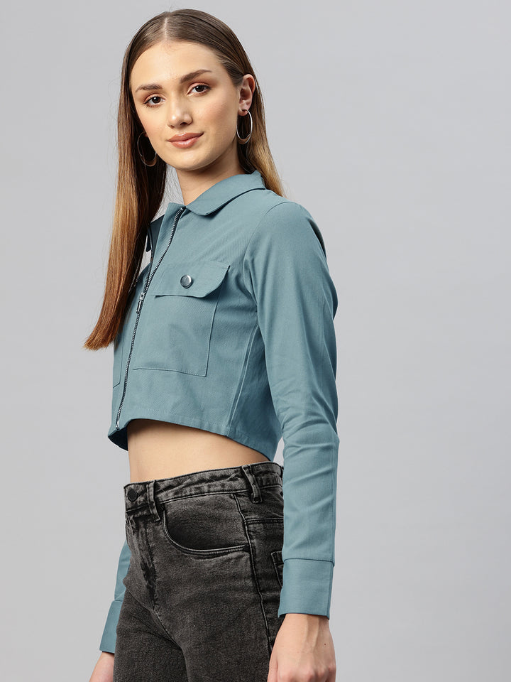 Popnetic Women Crop Tailored Jacket