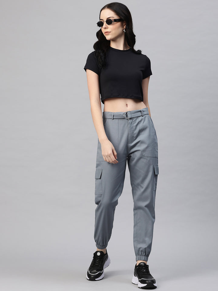 Popnetic Women High-Rise Cargos Trousers