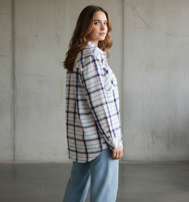 Popnetic Women Tartan Checks Checked Casual Shirt