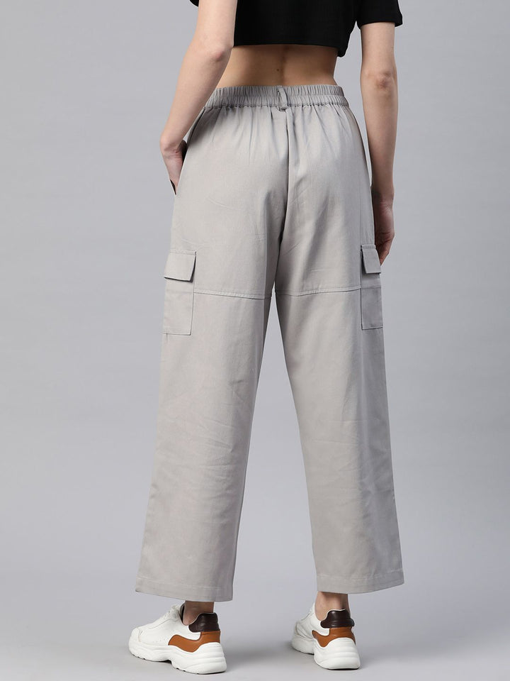 Popnetic Flat-Front High-Rise Pure Cotton Cargos
