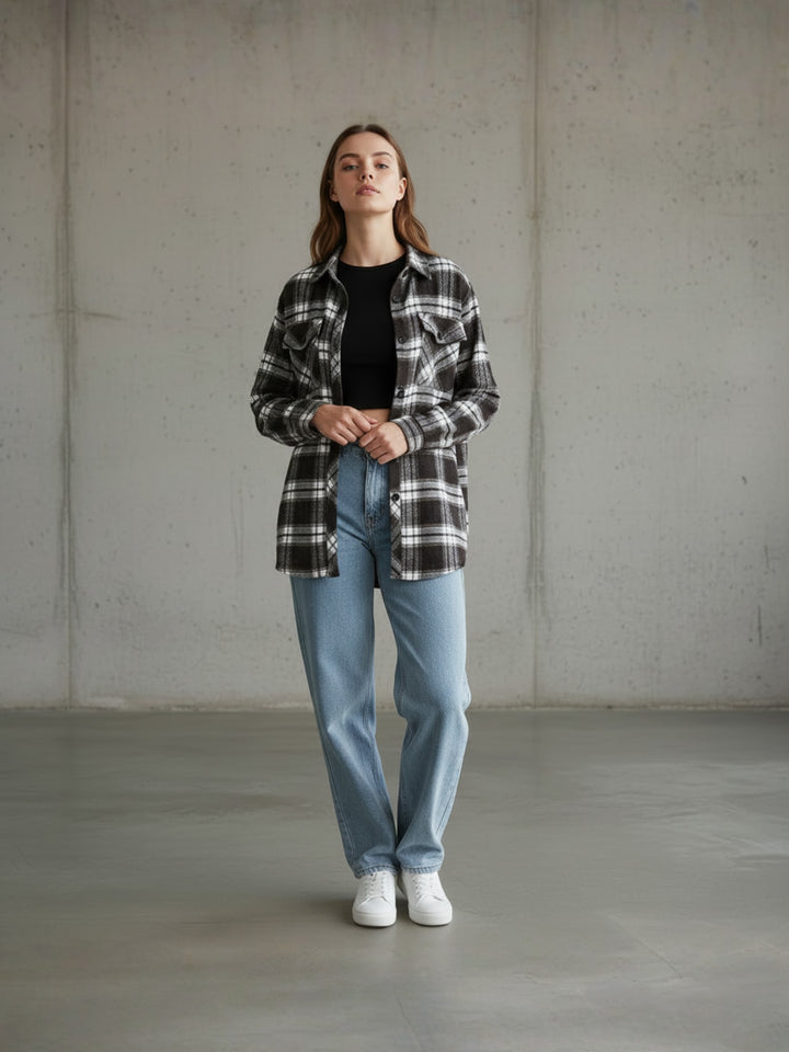 Popnetic Women Tartan Checks Checked Casual Shirt