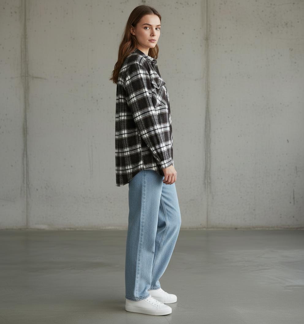 Popnetic Women Tartan Checks Checked Casual Shirt