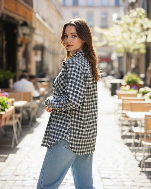 Popnetic Women Gingham Checks Checked Casual Shirt