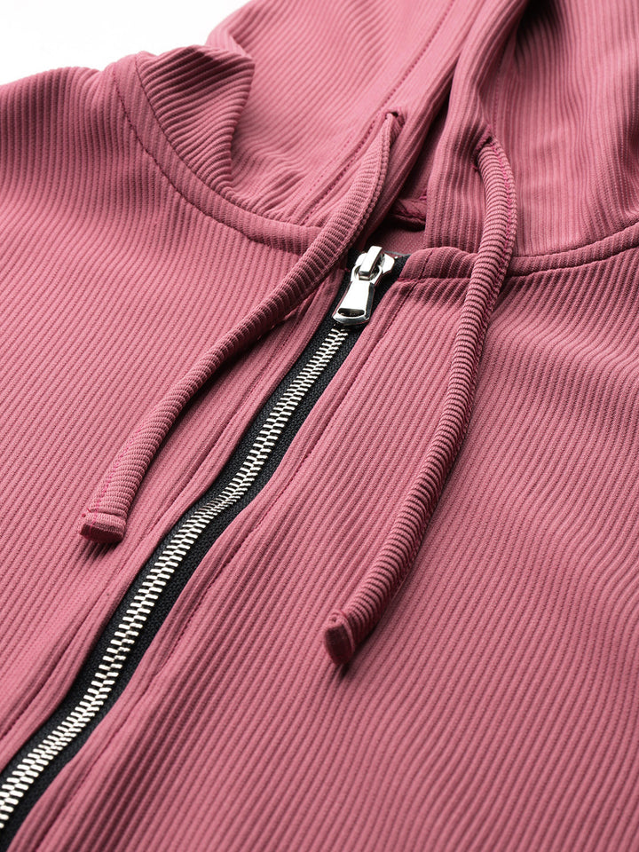 Popnetic Ribbed Hooded Sweatshirt