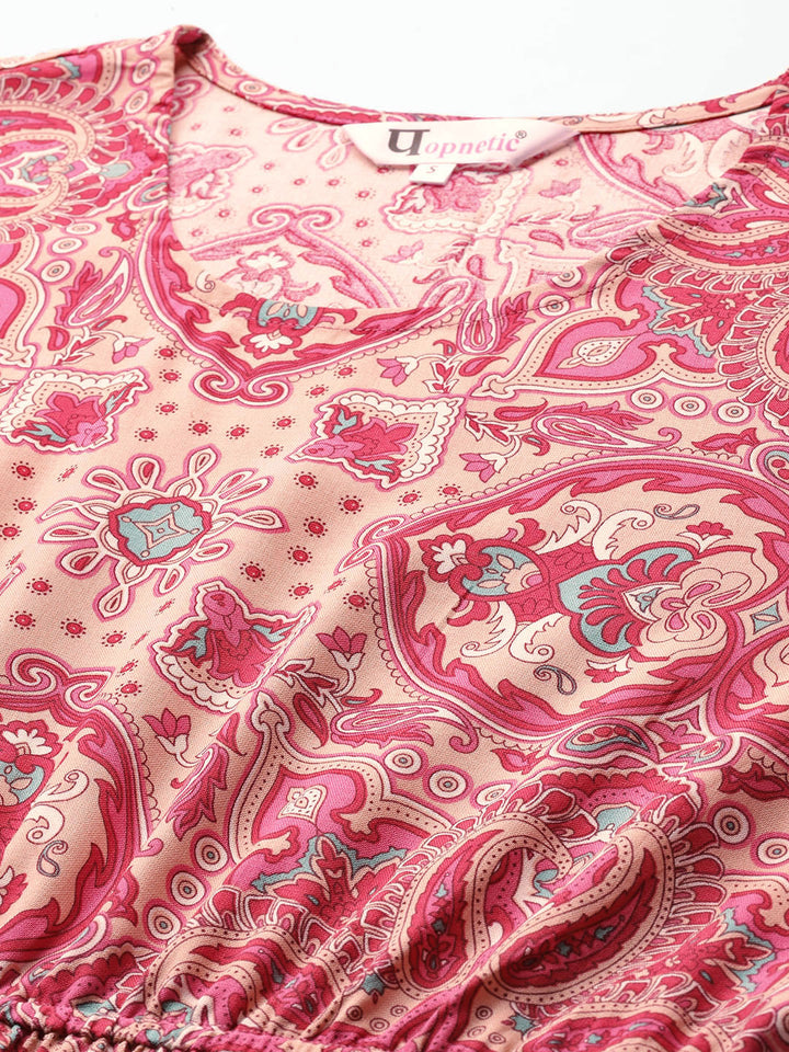 Popnetic Paisley Print A-Line Midi Dress