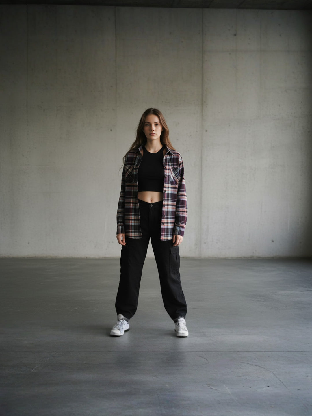 Popnetic Women Pure Cotton Flannel Oversized Shirt