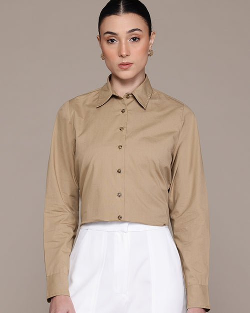 Popnetic Women Smart Pure Cotton Formal Shirt