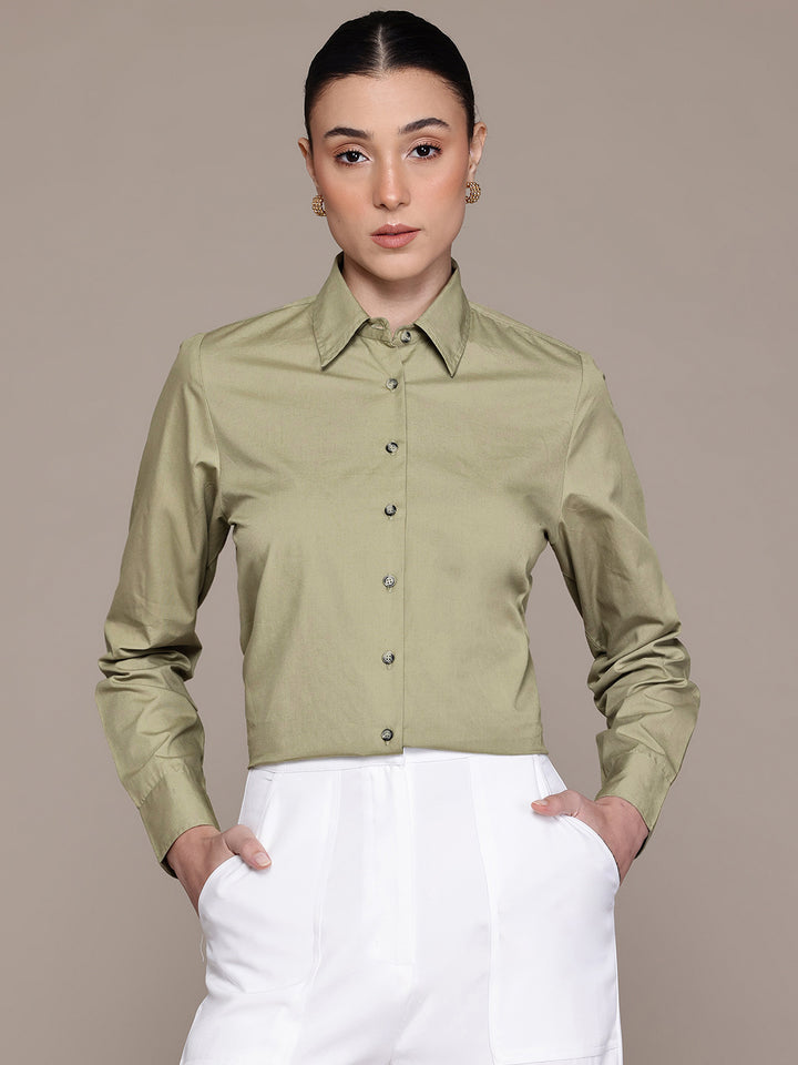 Popnetic Women Smart Pure Cotton Formal Shirt